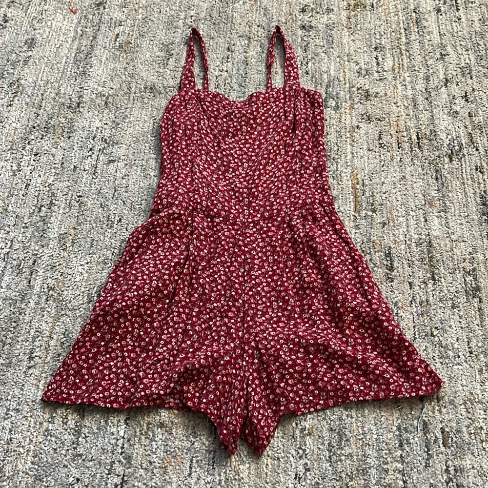 Hollister red floral romper